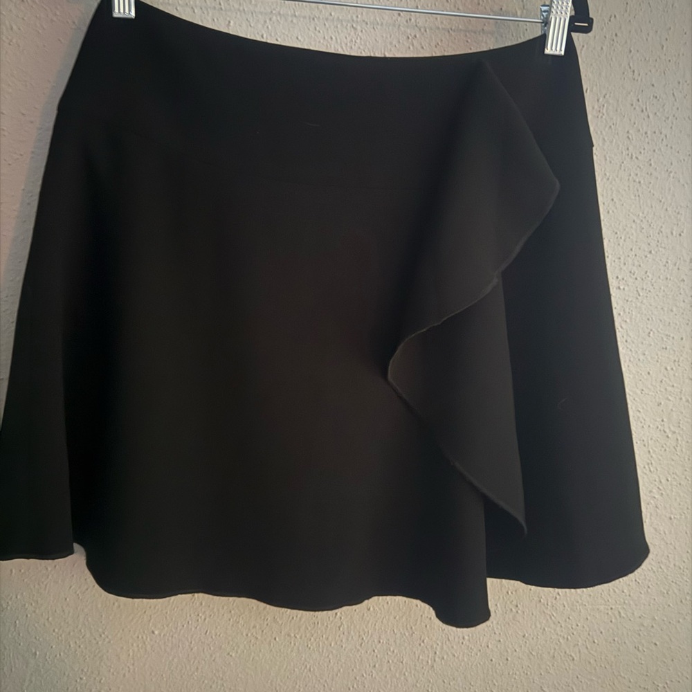 LOFT Elegant Black Mini Skirt with Draped Detail